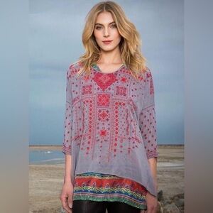 Johnny Was Amaru Embroidered Blouse